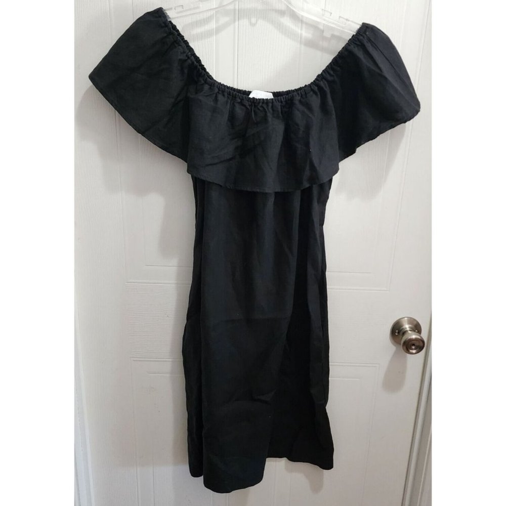 The‎ White Company White Label Off The Shoulder Ruffle Sleeve Dress 100% Linen 0